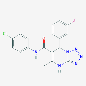 molecular formula C18H14ClFN6O B284393 N-(4-chlorophenyl)-7-(3-fluorophenyl)-5-methyl-4,7-dihydrotetraazolo[1,5-a]pyrimidine-6-carboxamide 