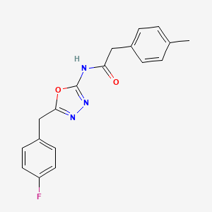 N-(5-(4-fluorobenzyl)-1,3,4-oxadiazol-2-yl)-2-(p-tolyl)acetamide
