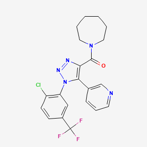 molecular formula C21H19ClF3N5O B2843934 1-{1-[2-chloro-5-(trifluoromethyl)phenyl]-5-(pyridin-3-yl)-1H-1,2,3-triazole-4-carbonyl}azepane CAS No. 1251680-38-2