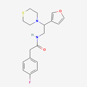 2-(4-fluorophenyl)-N-(2-(furan-3-yl)-2-thiomorpholinoethyl)acetamide