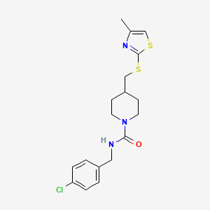 N-(4-chlorobenzyl)-4-(((4-methylthiazol-2-yl)thio)methyl)piperidine-1-carboxamide