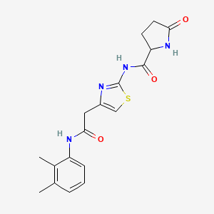 molecular formula C18H20N4O3S B2843945 N-(4-(2-((2,3-dimethylphenyl)amino)-2-oxoethyl)thiazol-2-yl)-5-oxopyrrolidine-2-carboxamide CAS No. 1048678-38-1