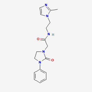 molecular formula C17H21N5O2 B2843955 N-(2-(2-methyl-1H-imidazol-1-yl)ethyl)-2-(2-oxo-3-phenylimidazolidin-1-yl)acetamide CAS No. 1331316-37-0