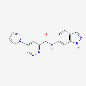molecular formula C17H13N5O B2843957 N-(1H-indazol-6-yl)-4-(1H-pyrrol-1-yl)picolinamide CAS No. 1421504-43-9