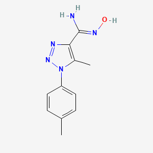 molecular formula C11H13N5O B2843980 N'-hydroxy-5-methyl-1-(4-methylphenyl)-1H-1,2,3-triazole-4-carboximidamide CAS No. 1255791-06-0