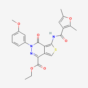 molecular formula C23H21N3O6S B2843988 ethyl 5-(2,5-dimethylfuran-3-amido)-3-(3-methoxyphenyl)-4-oxo-3H,4H-thieno[3,4-d]pyridazine-1-carboxylate CAS No. 1396563-30-6