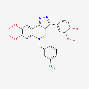 3-(3,4-dimethoxyphenyl)-5-(3-methoxybenzyl)-8,9-dihydro-5H-[1,4]dioxino[2,3-g]pyrazolo[4,3-c]quinoline