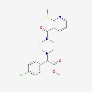 Ethyl 2-(4-chlorophenyl)-2-{4-[2-(methylsulfanyl)pyridine-3-carbonyl]piperazin-1-yl}acetate