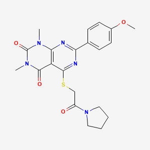 7-(4-methoxyphenyl)-1,3-dimethyl-5-((2-oxo-2-(pyrrolidin-1-yl)ethyl)thio)pyrimido[4,5-d]pyrimidine-2,4(1H,3H)-dione