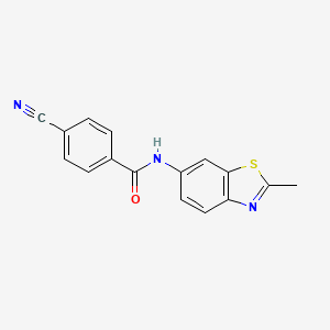 molecular formula C16H11N3OS B2843995 4-cyano-N-(2-methylbenzo[d]thiazol-6-yl)benzamide CAS No. 312917-21-8