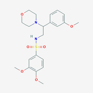 molecular formula C21H28N2O6S B2843996 3,4-dimethoxy-N-(2-(3-methoxyphenyl)-2-morpholinoethyl)benzenesulfonamide CAS No. 941934-39-0
