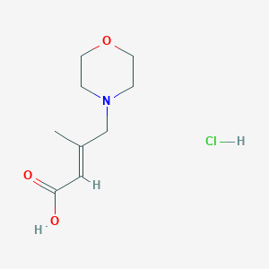 molecular formula C9H16ClNO3 B2843997 3-Methyl-4-(morpholin-4-yl)but-2-enoic acid hydrochloride CAS No. 1909358-85-5