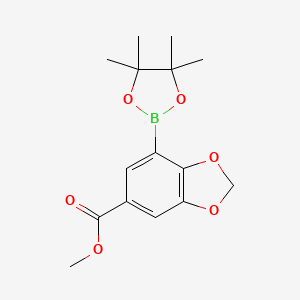 molecular formula C15H19BO6 B2844001 Methyl 7-(4,4,5,5-tetramethyl-1,3,2-dioxaborolan-2-yl)benzo[d][1,3]dioxole-5-carboxylate CAS No. 2377610-95-0
