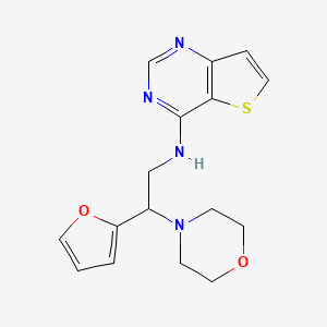molecular formula C16H18N4O2S B2844015 N-[2-(furan-2-yl)-2-(morpholin-4-yl)ethyl]thieno[3,2-d]pyrimidin-4-amine CAS No. 2380189-37-5