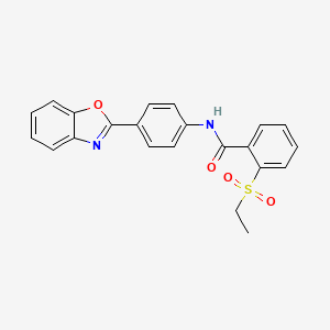 molecular formula C22H18N2O4S B2844017 N-(4-(benzo[d]oxazol-2-yl)phenyl)-2-(ethylsulfonyl)benzamide CAS No. 922669-18-9