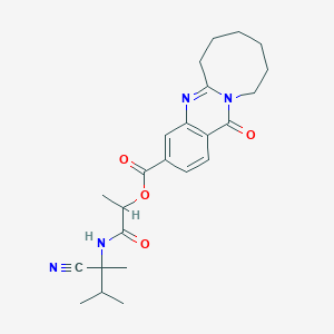 molecular formula C24H30N4O4 B2844026 1-[(1-cyano-1,2-dimethylpropyl)carbamoyl]ethyl 13-oxo-6H,7H,8H,9H,10H,11H,13H-azocino[2,1-b]quinazoline-3-carboxylate CAS No. 949990-07-2