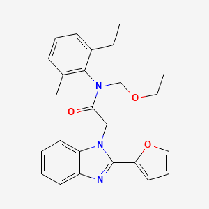 molecular formula C25H27N3O3 B2844042 N-(ethoxymethyl)-N-(2-ethyl-6-methylphenyl)-2-[2-(furan-2-yl)-1H-1,3-benzodiazol-1-yl]acetamide CAS No. 637754-53-1