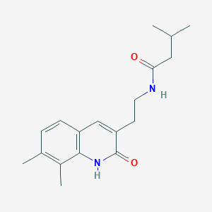 molecular formula C18H24N2O2 B2844066 N-(2-(7,8-dimethyl-2-oxo-1,2-dihydroquinolin-3-yl)ethyl)-3-methylbutanamide CAS No. 851407-73-3