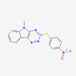 molecular formula C16H11N5O2S B2844082 5-methyl-3-[(4-nitrophenyl)sulfanyl]-5H-[1,2,4]triazino[5,6-b]indole CAS No. 4064-52-2