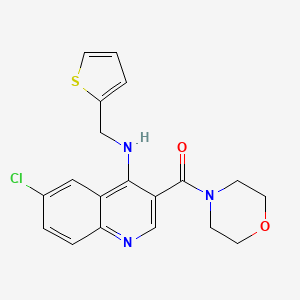 {6-Chloro-4-[(thiophen-2-ylmethyl)amino]quinolin-3-yl}(morpholin-4-yl)methanone