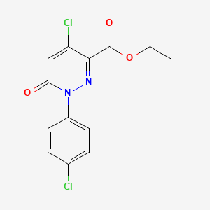 molecular formula C13H10Cl2N2O3 B2844093 Ethyl 4-chloro-1-(4-chlorophenyl)-6-oxo-1,6-dihydro-3-pyridazinecarboxylate CAS No. 339030-88-5