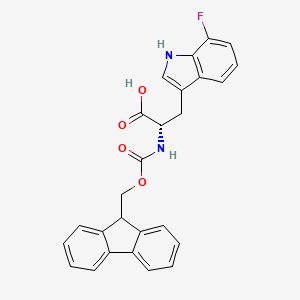molecular formula C26H21FN2O4 B2844097 (S)-2-((((9H-Fluoren-9-YL)methoxy)carbonyl)amino)-3-(7-fluoro-1H-indol-3-YL)propanoic acid CAS No. 1956434-65-3