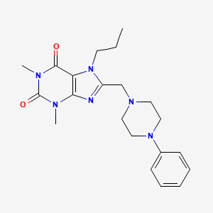 1,3-dimethyl-8-[(4-phenylpiperazin-1-yl)methyl]-7-propyl-3,7-dihydro-1H-purine-2,6-dione