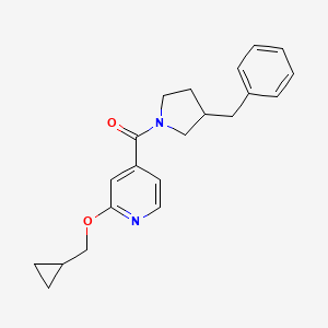 molecular formula C21H24N2O2 B2844163 4-(3-benzylpyrrolidine-1-carbonyl)-2-(cyclopropylmethoxy)pyridine CAS No. 2034245-03-7