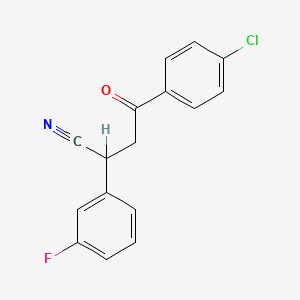 4-(4-Chlorophenyl)-2-(3-fluorophenyl)-4-oxobutanenitrile