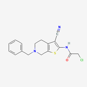 molecular formula C17H16ClN3OS B2844174 N-(6-benzyl-3-cyano-4,5,6,7-tetrahydrothieno[2,3-c]pyridin-2-yl)-2-chloroacetamide CAS No. 844449-08-7