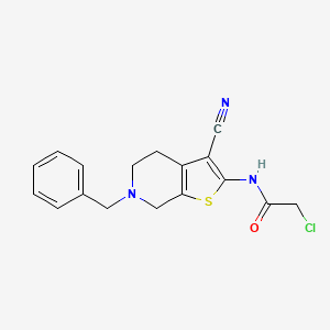 N-(6-benzyl-3-cyano-4,5,6,7-tetrahydrothieno[2,3-c]pyridin-2-yl)-2-chloroacetamide