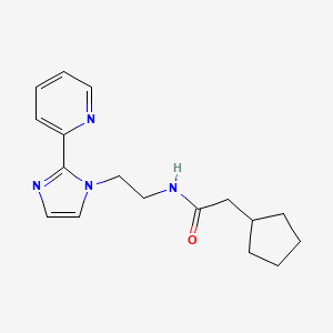 2-cyclopentyl-N-(2-(2-(pyridin-2-yl)-1H-imidazol-1-yl)ethyl)acetamide