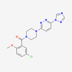(4-(6-(1H-1,2,4-triazol-1-yl)pyridazin-3-yl)piperazin-1-yl)(5-chloro-2-methoxyphenyl)methanone