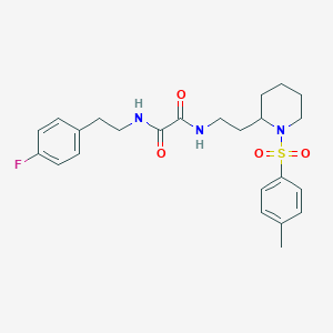 molecular formula C24H30FN3O4S B2844208 N1-(4-fluorophenethyl)-N2-(2-(1-tosylpiperidin-2-yl)ethyl)oxalamide CAS No. 898445-53-9
