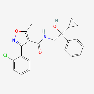 molecular formula C22H21ClN2O3 B2844217 3-(2-CHLOROPHENYL)-N-(2-CYCLOPROPYL-2-HYDROXY-2-PHENYLETHYL)-5-METHYL-1,2-OXAZOLE-4-CARBOXAMIDE CAS No. 1421450-94-3