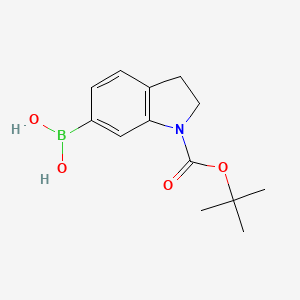 molecular formula C13H18BNO4 B2844228 1-(tert-Butoxycarbonyl)indolin-6-yl-6-boronic acid CAS No. 2246553-09-1