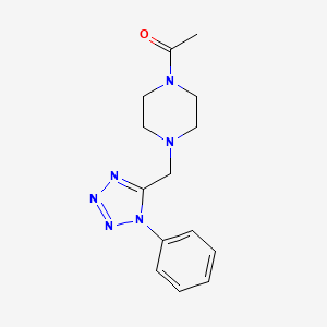 molecular formula C14H18N6O B2844235 1-(4-((1-phenyl-1H-tetrazol-5-yl)methyl)piperazin-1-yl)ethanone CAS No. 1049423-05-3