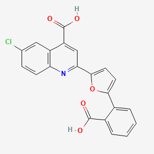 2-[5-(2-Carboxyphenyl)furan-2-yl]-6-chloroquinoline-4-carboxylic acid