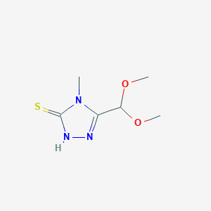 molecular formula C6H11N3O2S B2844241 5-(dimethoxymethyl)-4-methyl-4H-1,2,4-triazole-3-thiol CAS No. 1417638-01-7