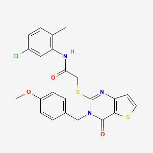 molecular formula C23H20ClN3O3S2 B2844248 N-(5-chloro-2-methylphenyl)-2-({3-[(4-methoxyphenyl)methyl]-4-oxo-3H,4H-thieno[3,2-d]pyrimidin-2-yl}sulfanyl)acetamide CAS No. 1252826-29-1
