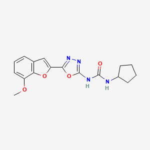 1-Cyclopentyl-3-(5-(7-methoxybenzofuran-2-yl)-1,3,4-oxadiazol-2-yl)urea