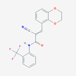2-cyano-3-(2,3-dihydro-1,4-benzodioxin-5-yl)-N-[2-(trifluoromethyl)phenyl]prop-2-enamide