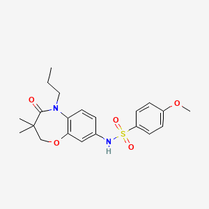 N-(3,3-dimethyl-4-oxo-5-propyl-2,3,4,5-tetrahydrobenzo[b][1,4]oxazepin-8-yl)-4-methoxybenzenesulfonamide