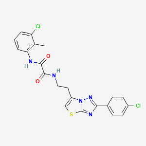N1-(3-chloro-2-methylphenyl)-N2-(2-(2-(4-chlorophenyl)thiazolo[3,2-b][1,2,4]triazol-6-yl)ethyl)oxalamide