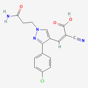 (Z)-3-[1-(3-amino-3-oxopropyl)-3-(4-chlorophenyl)pyrazol-4-yl]-2-cyanoprop-2-enoic acid