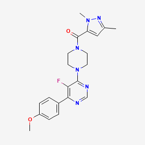 (2,5-Dimethylpyrazol-3-yl)-[4-[5-fluoro-6-(4-methoxyphenyl)pyrimidin-4-yl]piperazin-1-yl]methanone