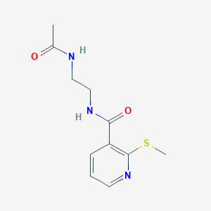 molecular formula C11H15N3O2S B2844304 N-(2-{[2-(methylsulfanyl)pyridin-3-yl]formamido}ethyl)acetamide CAS No. 1118788-38-7