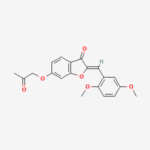 (Z)-2-(2,5-dimethoxybenzylidene)-6-(2-oxopropoxy)benzofuran-3(2H)-one