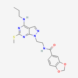 N-(2-(6-(methylthio)-4-(propylamino)-1H-pyrazolo[3,4-d]pyrimidin-1-yl)ethyl)benzo[d][1,3]dioxole-5-carboxamide
