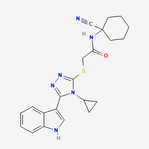 N-(1-Cyanocyclohexyl)-2-[[4-cyclopropyl-5-(1H-indol-3-yl)-1,2,4-triazol-3-yl]sulfanyl]acetamide